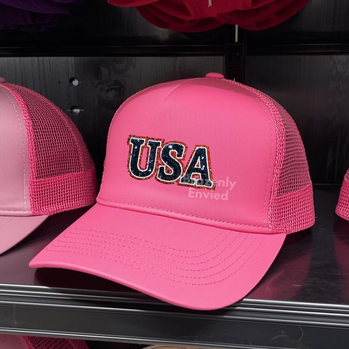 Patriotic USA Sequins Patch (1.5"H x 3.25"W)