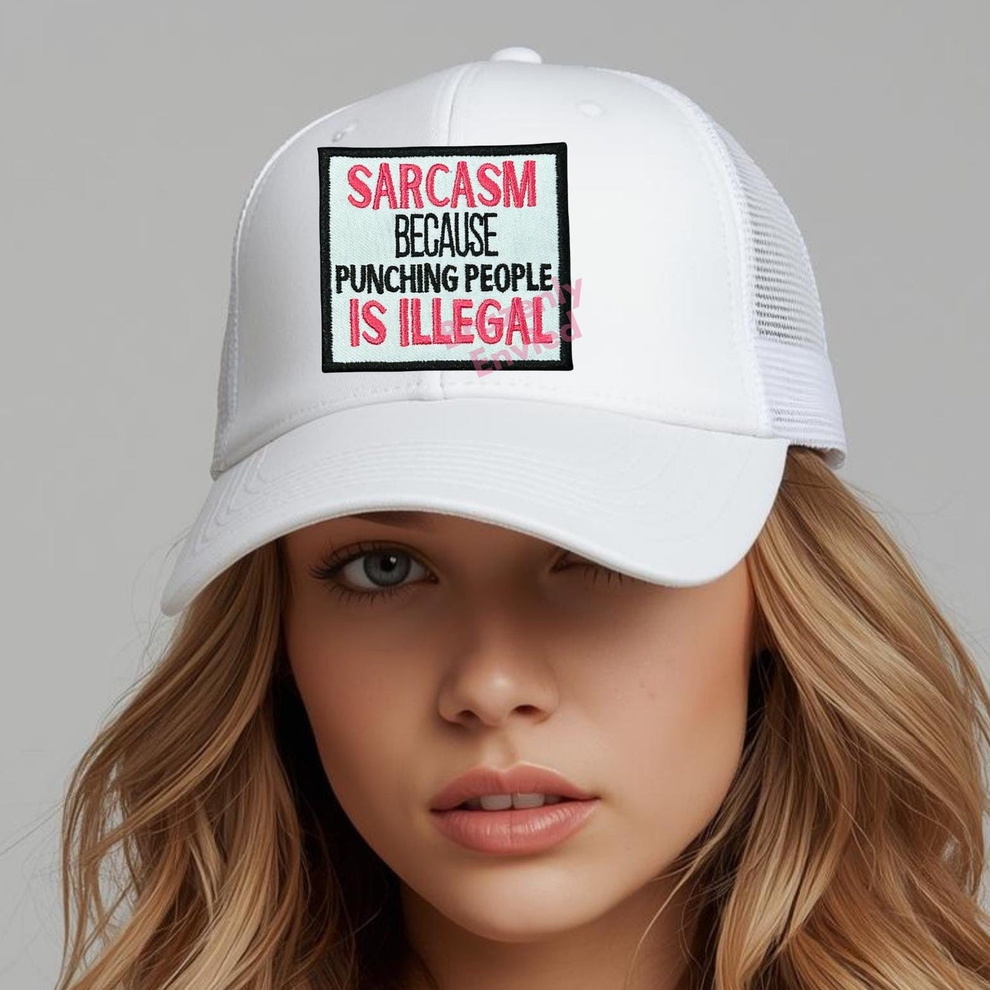 Hat Patch Sarcasm Because Punching Someone Is Illegal Patch (3.H x 3.25"W)