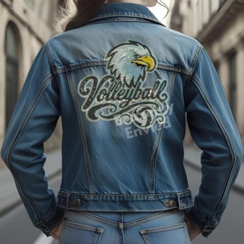 Eagles Patch | Eagles Volleyball Iron On | Eagles Sequins Applique
