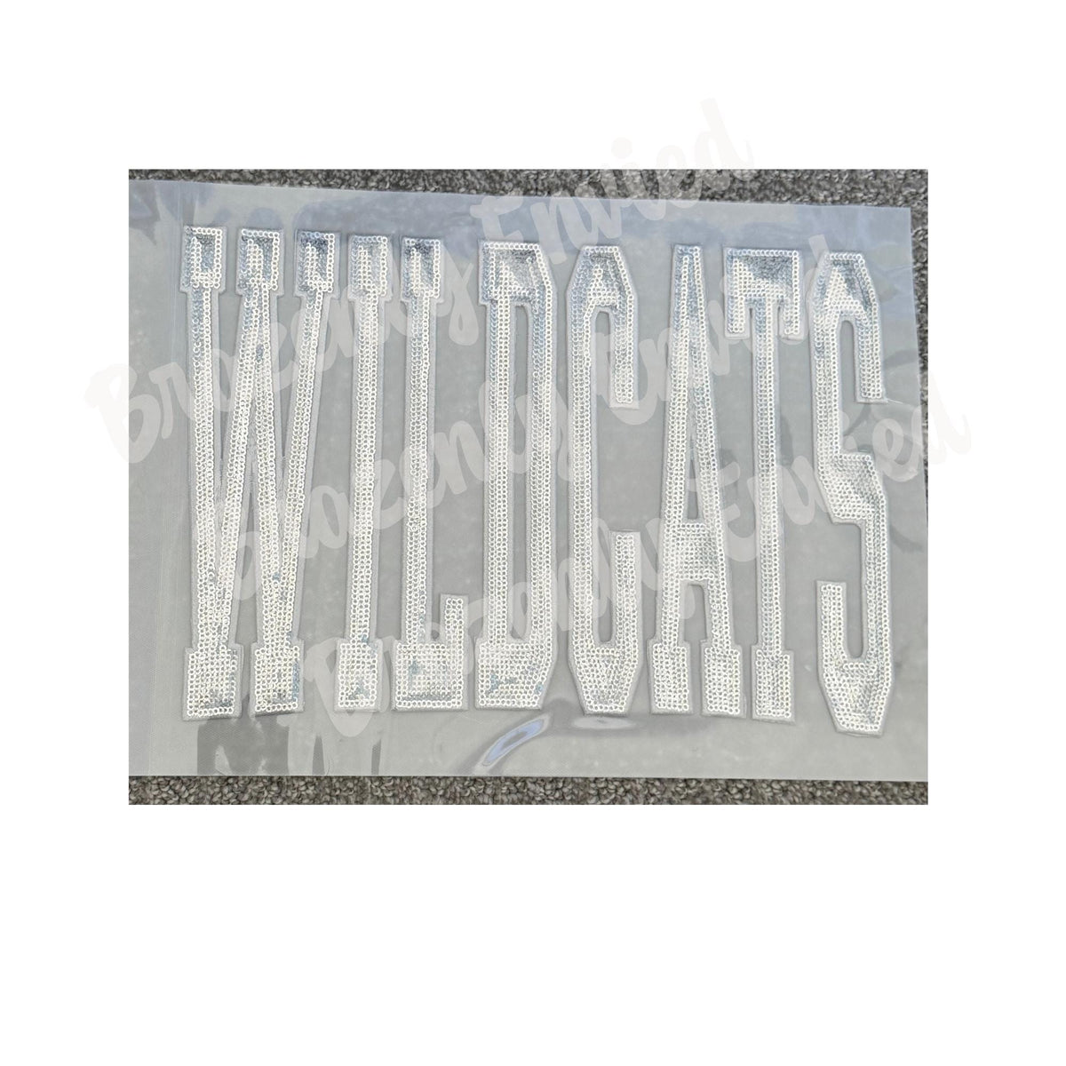WILDCATS Patch |Silver Sequin & Embroidered Iron On Patch | Boutique Quality Patch | Ready to Ship