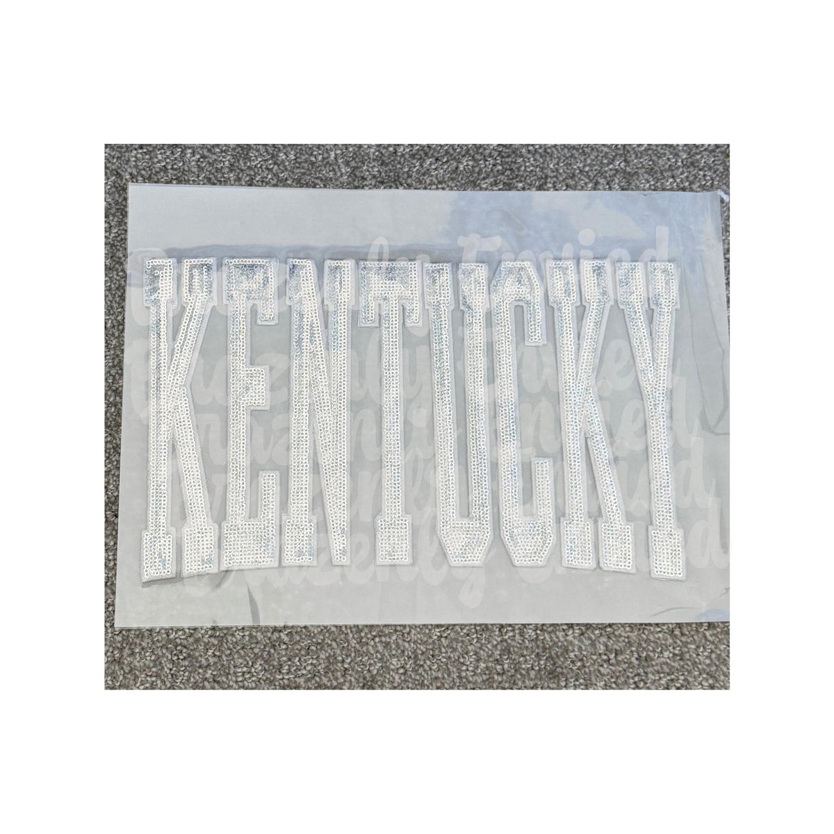 Kentucky Patch 11.5/8" Wide |Silver Sequin & Embroidered Iron On Patch | City Spirit Sweatshirt Patch | Ready to Ship