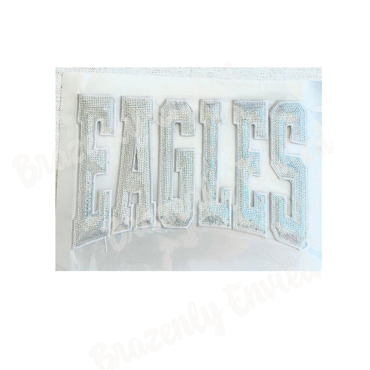 Eagles Patch |Silver Sequin & Embroidered Iron On Patch | Boutique Quality Patch | Ready to Ship