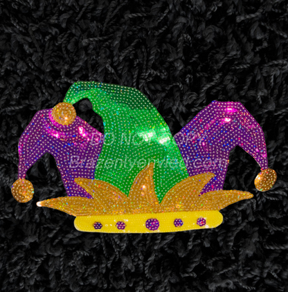 Mardi Gras Jester Sequin Patch