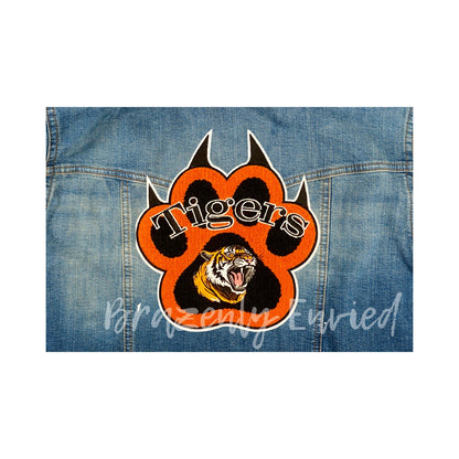 Sports Chenille Patch  Tiger Paw Chenille Patch