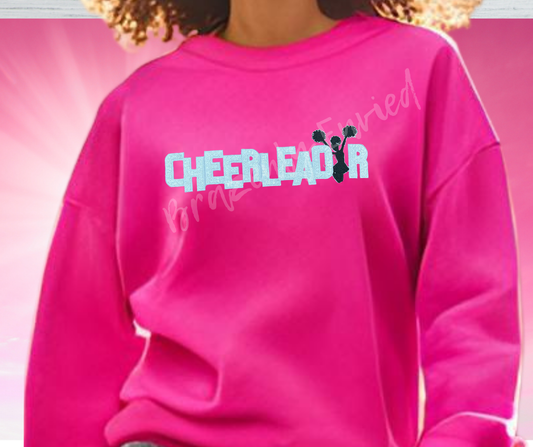 Sports Sequins Cheerleader Sequin Patch White
