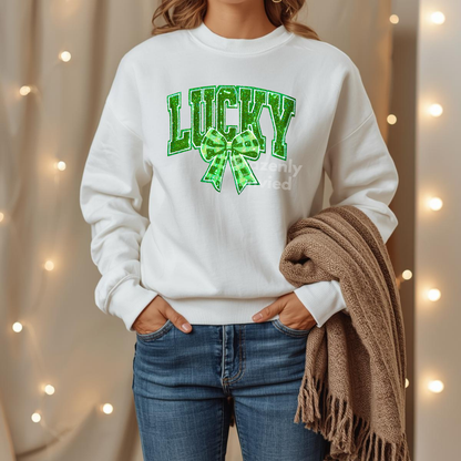 St Patrick's Day Patch Sequins Lucky /Bow Patch Iron On