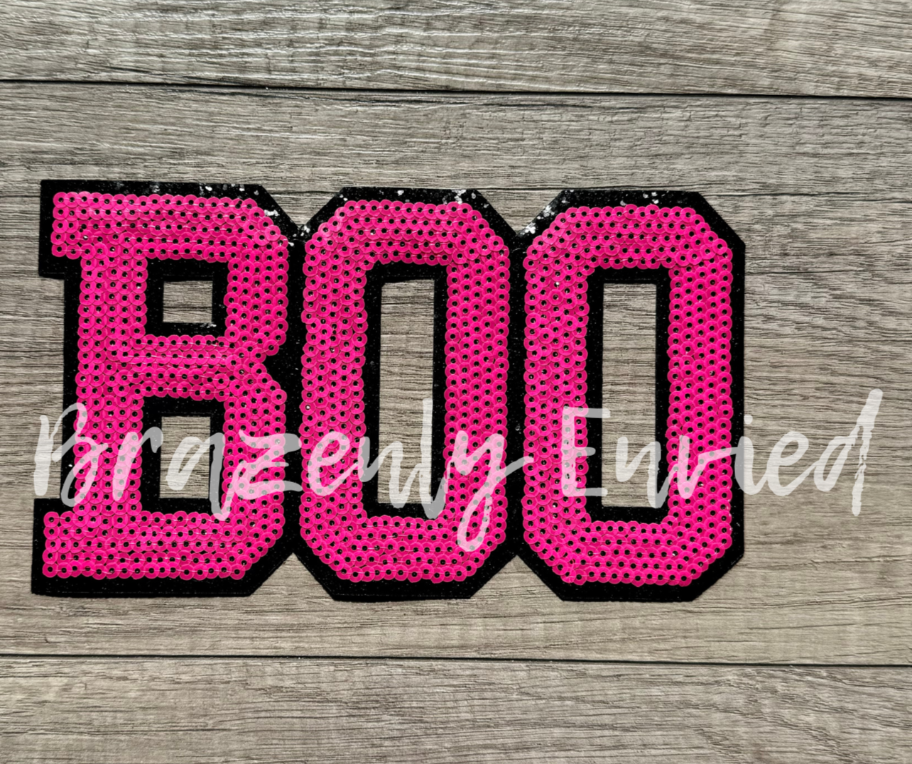 New Halloween Boo Sequins Patch Pink