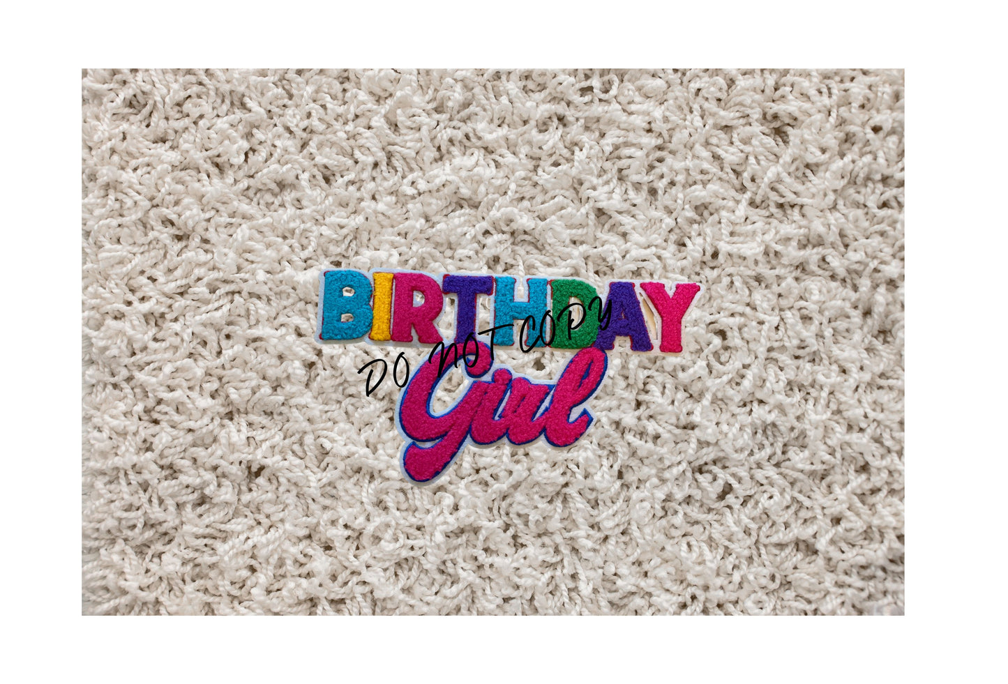 Birthday Girl Chenille Patch.