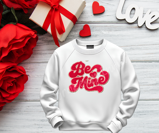 Valentine: Be Mine Pink Chenille Patch