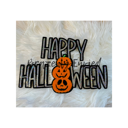 New Happy Halloween  Sequins and Chenille Patch
