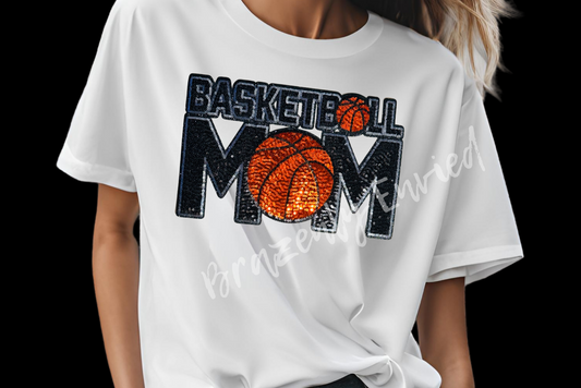 Basketball Mom Patch |Basketball Sequins Patch |Sports Patch| Eye catching Sequins Basketball Patch Ready to Press