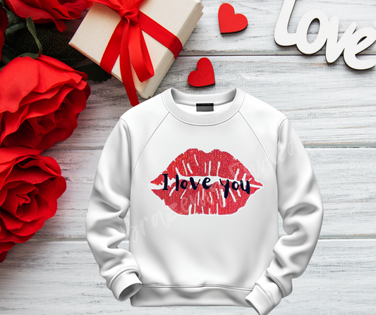 Love Inspired - Red I Love You Sequins Valentine Patch  Ready to Ship