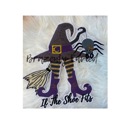 New Halloween Witch "If the Shoe Fits"  Sequins and Embroidery Patch