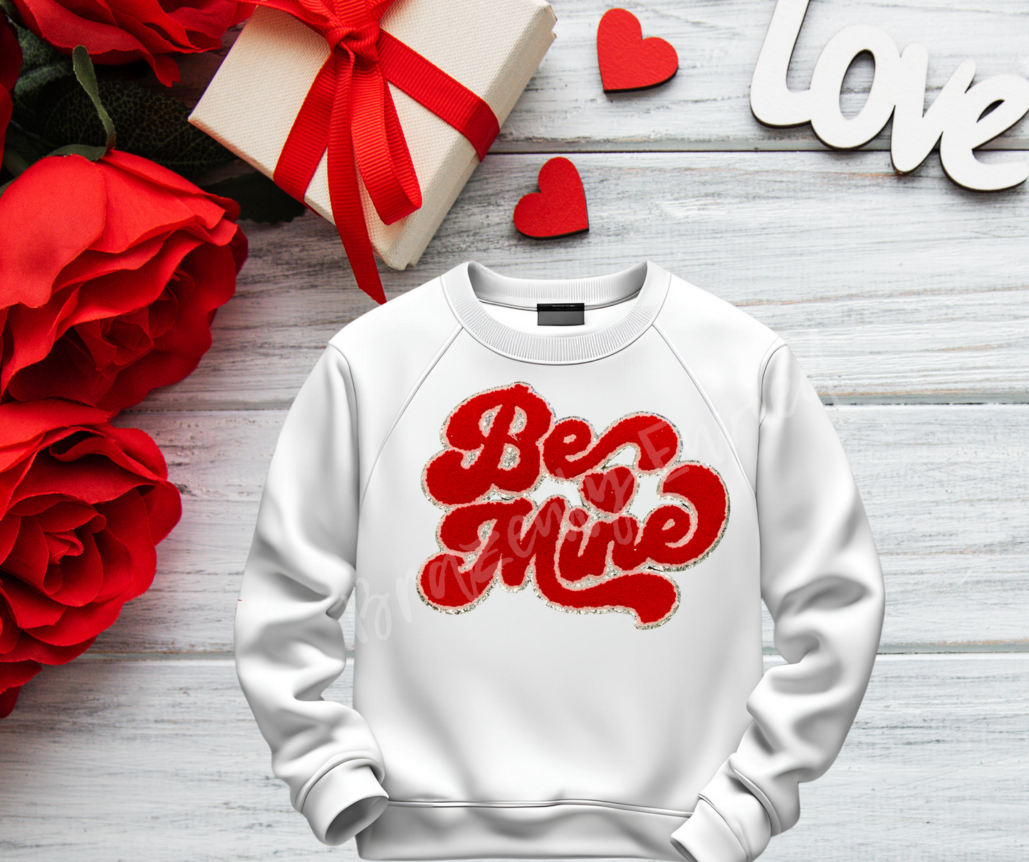 Valentine: Be Mine Red Chenille Patch