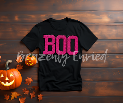 Halloween Patch Pink Boo Sequins Patch