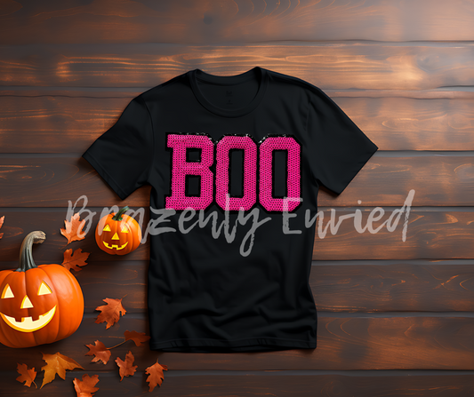 New Halloween Boo Sequins Patch Pink