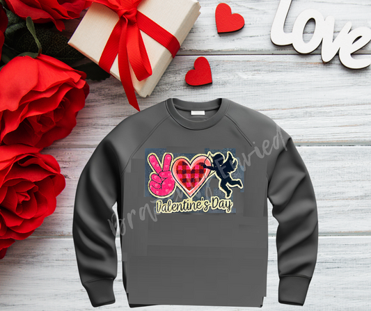 Valentine: Peace Love Cupid Chenille Patch