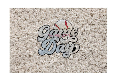 Sports Patch = Baseball Chenille and Sequins Patch Game Day Baseball