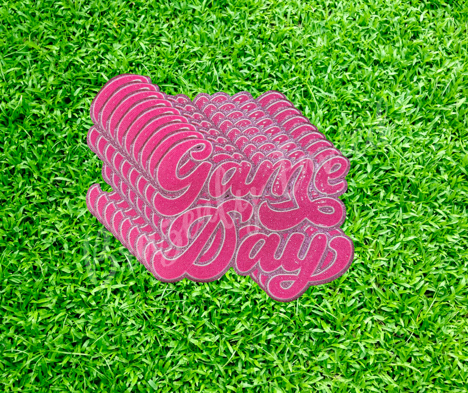 Game Day Patch Pink Sequins Patch great for Football Volleyball Soccer Softball Baseball - All Sports Patch
