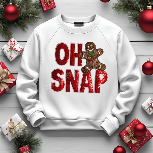 OH SNAP Sequins Patch| Christmas Patches| Christmas Shirt | Gingerbread Man Patches| Iron On Patches