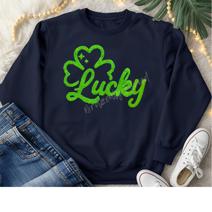 St Patrick's Day Patch  Lucky Fluffy Iron On Applique