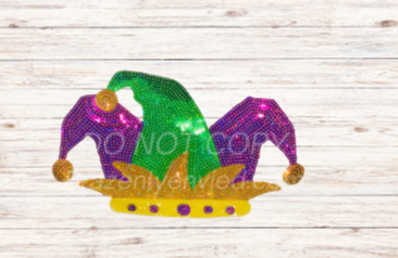 Mardi Gras Jester Sequin Patch