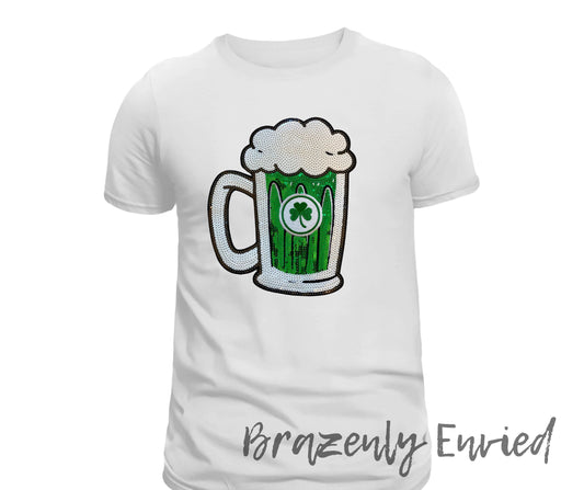 St Patrick's Day Beer /Drink Mug Patch New Sequins Patch