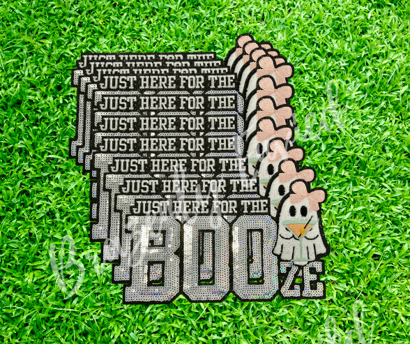New Halloween Sequins Patch  Here for the Booze