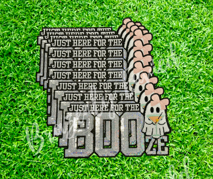 New Halloween Sequins Patch  Here for the Booze