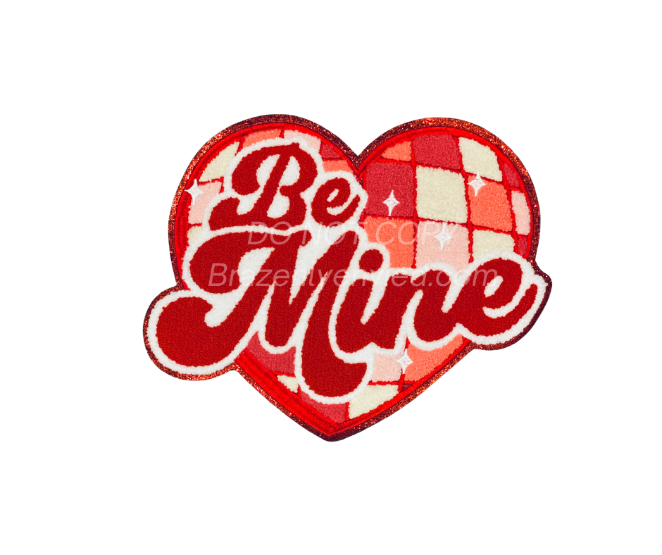 Valentine: Be Mine Heart Chenille  Patch