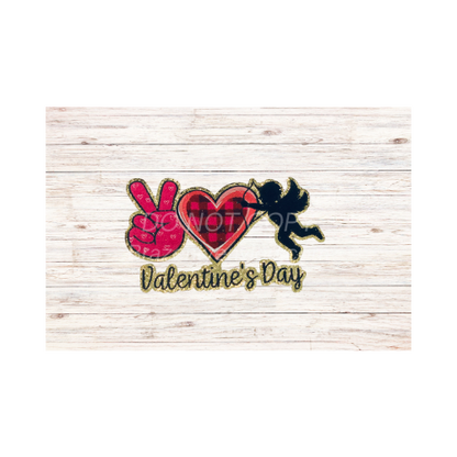 Valentine: Peace Love Cupid Chenille Patch