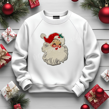 Popular Design - Christmas Chenille Patch - Red Vintage Santa Patch Great for Shirts and Jackets Christmas-  heat press ready. Very classy