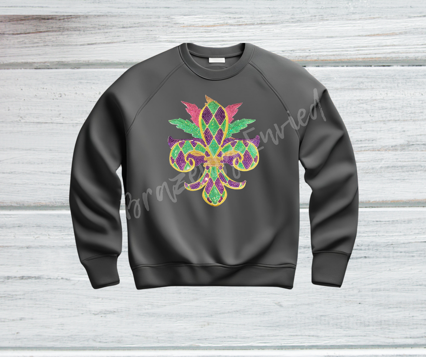 Mardi Gras Fleur De Lis Sequin Patch