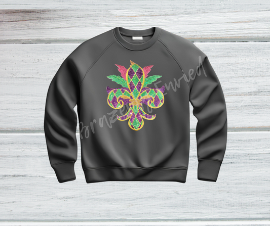 Mardi Gras Fleur De Lis Sequin Patch