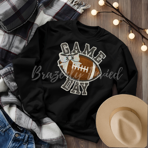New Sequins and Chenille Game Day Football Patch