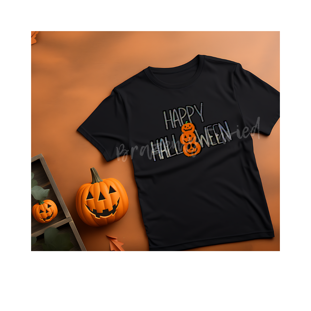 New Happy Halloween  Sequins and Chenille Patch