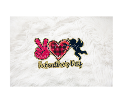 Valentine: Peace Love Cupid Chenille Patch