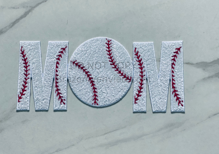 Sports Sequins BASEBALL Mom Patch