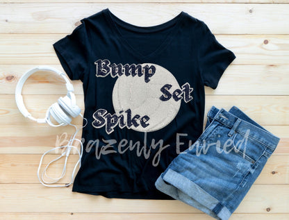 Volleyball Patch Sequins-Bump Set Spike