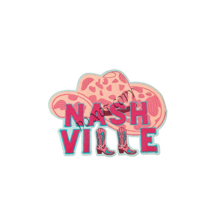 Western Nash Ville  Cowboy Hat Chenille Patch