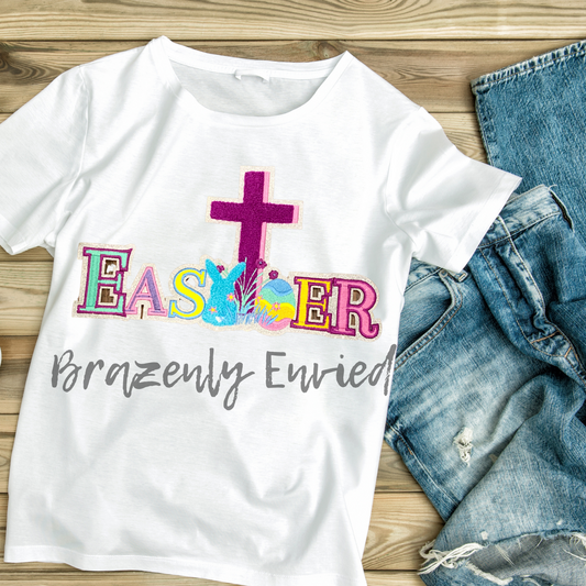 Easter Chenille Patch Features Cross