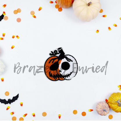 3 total Patches-1 Sequins Witch Patch,1 Chenille/Embroidery Boo Bat and 1 Chenille Jack O Lantern  Patch