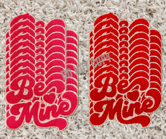 Wholesale/Bulk: Valentine: Be Mine 10 Red/ 10 Pink Chenille Patch