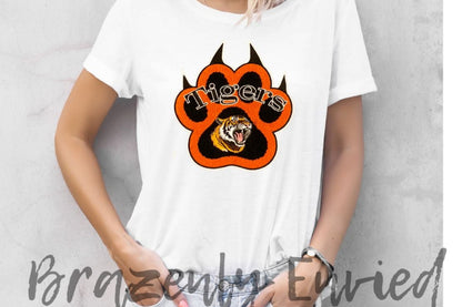 Sports Chenille Patch  Tiger Paw Chenille Patch