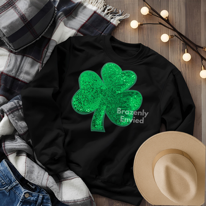 Sequin Shamrock Patch: St. Patrick's Day Clover Applique (11.0" x 10.75")