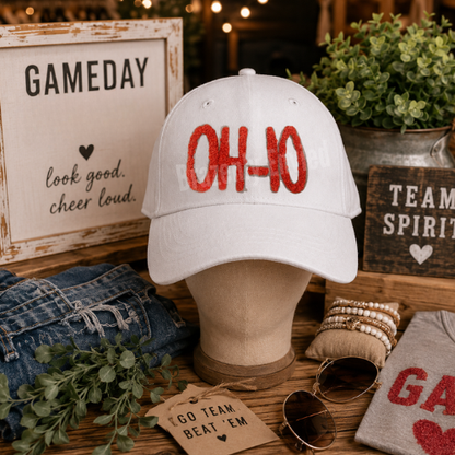trucker hat New Chenille Patch State of OH - IO small patch