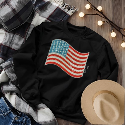 American Flag Sequins Patch Great Patriotic Patch