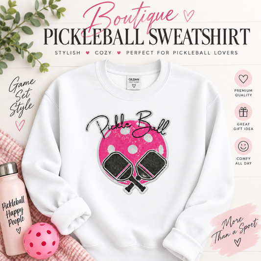 Pickleball Patch: Sequin Iron-On Applique (11.5" x 12")