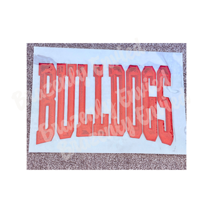 Bulldog Patch |Red Sequin & Embroidered Iron On Patch |  Boutique Quality Patch | Ready to Ship