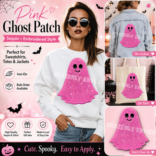 Halloween Patch Ghost Boo Sequins Patch